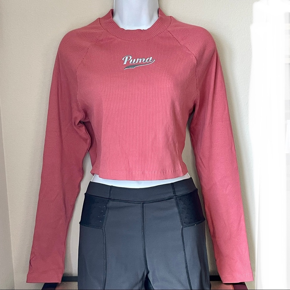 NWT Puma Team Ribbed Crop LS Top - Picture 4 of 10